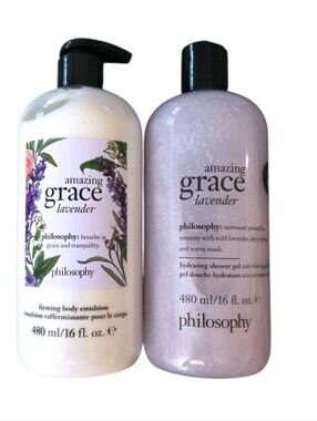 Philosophy Amazing Grace Lavender Set 16oz Firming Body Lotion & Shower Gel Duo